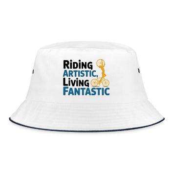 Künstlerischer Radsport - Bucket Hat - Weiß/Navy - Vorne