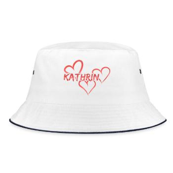 Kathrin as a first name - Bucket Hat - white/navy - Front