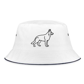 German Shepherd Contour - Bucket Hat - white/navy - Front