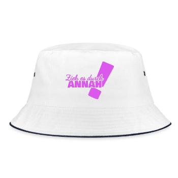 Annah - Bucket Hat - Weiß/Navy - Vorne