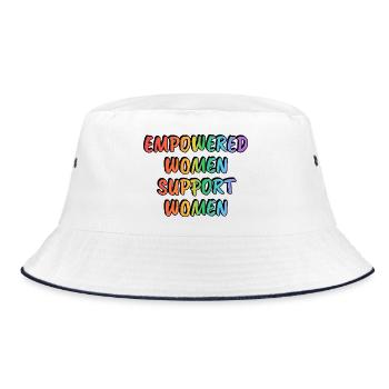 Befähigte Frauen unterstützen Frauen Rainbow - Bucket Hat - Weiß/Navy - Vorne