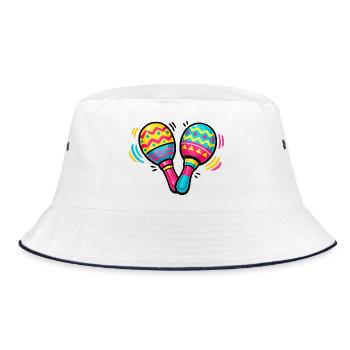 Colorful Maracas Pattern - Bucket Hat - white/navy - Front