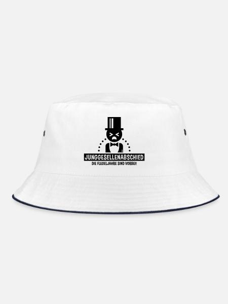 Junggesellenabschied – Flegeljahre Vorbei! (B) - Bucket Hat - Weiß/Navy - Vorne
