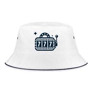 Retro Slot 777 Neon - Bucket Hat - white/navy - Front