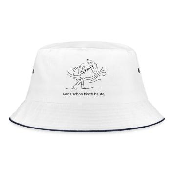 Ganz schön frisch heute – Lustig Norddeutsch - Bucket Hat - Weiß/Navy - Vorne