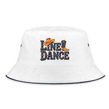 Line Dance Western Pattern - Bucket Hat - white/navy - Front