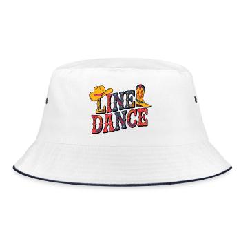 Line Dance Western Illustration - Bucket Hat - white/navy - Front
