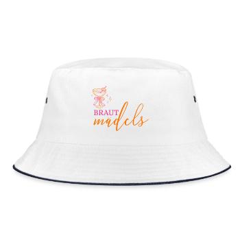 BRAUT GIRLS!  Cocktail glass with bow - Bucket Hat - white/navy - Front