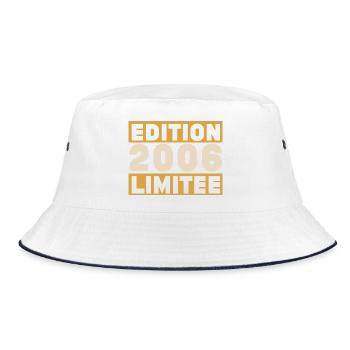 2006 20-Jahres-Jubiläums-Vintage-Geschenk - Bucket Hat - Weiß/Navy - Vorne