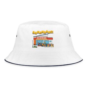 Banananaas VEB Supermarket No. 2 - Bucket Hat - white/navy - Front