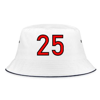 25. 25 JAHRE. 25. JUBILÄUM. 25 JAHRESJUBILÄUM. - Bucket Hat - Weiß/Navy - Vorne