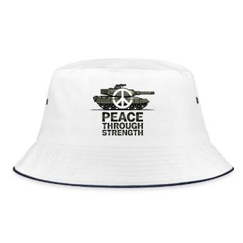 Peace Over Tanks Emblem - Bucket Hat - white/navy - Front