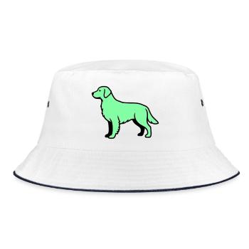 Labrador Retriever Silhouette - Bucket Hat - Weiß/Navy - Vorne