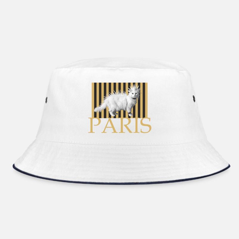 Paris Punk Katze Langhaar Bucket Hat