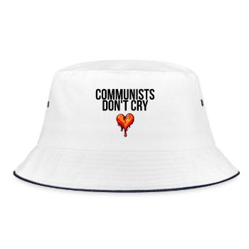communists don't cry - Bucket Hat - white/navy - Front