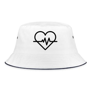 Heart Rate - Bucket Hat - white/navy - Front