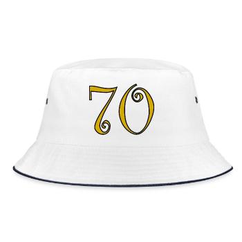 70. 70 ANS. 70e ANNIVERSAIRE. ANNIVERSAIRE 70 ANS. - Bob - blanc/marine - Devant