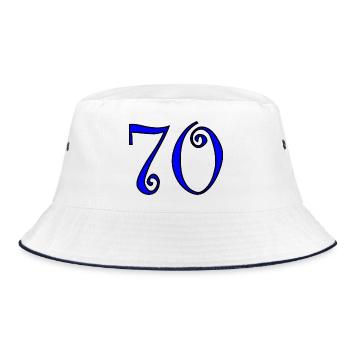 70. 70 ANS. 70e ANNIVERSAIRE. ANNIVERSAIRE 70 ANS. - Bob - blanc/marine - Devant
