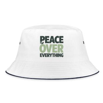Peace Over Everything Spiritual Serenity - Bucket Hat - white/navy - Front