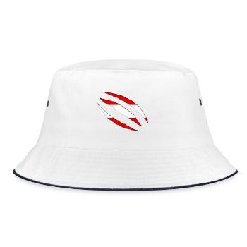 Austria claws cracks flag torn open - Bucket Hat - white/navy - Front