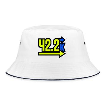Proud 42.2k Marathon Finisher - Bucket Hat - white/navy - Front