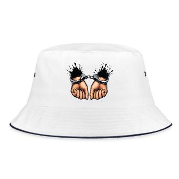 Bound Hands Rebellion Design - Bucket Hat - white/navy - Front