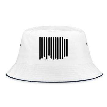 Barcode - Bucket Hat - Weiß/Navy - Vorne