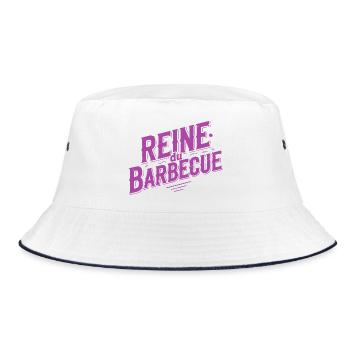 Retro Barbecue Queen Purple - Bucket Hat - white/navy - Front