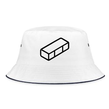 brick - Bucket Hat - white/navy - Front