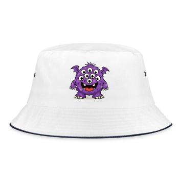 Monstre violet aux nombreux yeux - Bob - blanc/marine - Devant