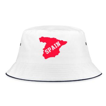 Spain silhouette with diagonal SPAIN - Bucket Hat - white/navy - Front