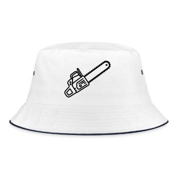 chainsaw - Bucket Hat - white/navy - Front