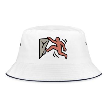 Boulderer Jump Climbing Bouldering Sports - Bucket Hat - white/navy - Front