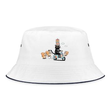 Motif drôle de chat en forme de trottinette en forme de Chat en Donut Crown - Bob - blanc/marine - Devant