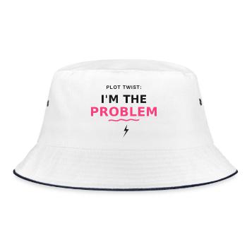 Plot Twist: I'm the Problem - Bucket Hat - white/navy - Front