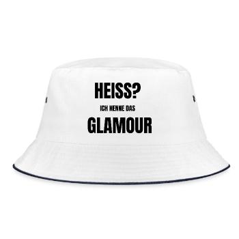 Heiss? Ich nenne das Glamour - Bucket Hat - Weiß/Navy - Vorne