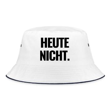 Heute nicht. - Bucket Hat - Weiß/Navy - Vorne