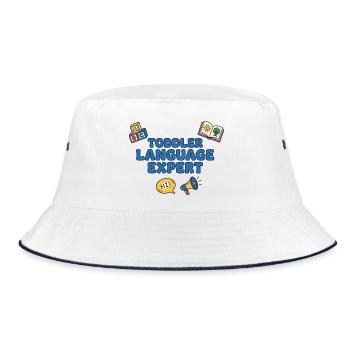 Sprachexperte für Kleinkinder - Bucket Hat - Weiß/Navy - Vorne