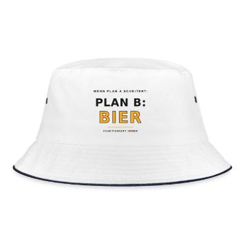 Plan B Beer Saying - Bucket Hat - white/navy - Front