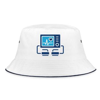 Icône de ligne de surveillance du patient ECG Dispositif médical Vecto - Bob - blanc/marine - Devant