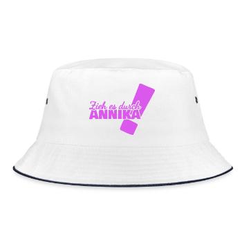 Durchhalten Annika - Bucket Hat - Weiß/Navy - Vorne