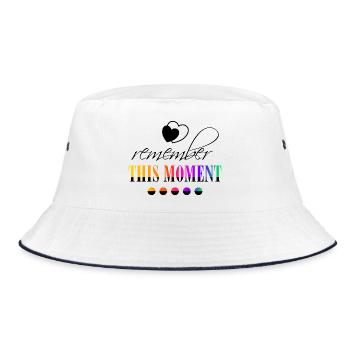 Remember_this_moment - Bucket Hat - white/navy - Front
