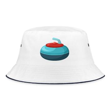Curling stone - Bucket Hat - white/navy - Front