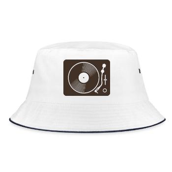 Design rétro en vinyle de platine - Bob - blanc/marine - Devant
