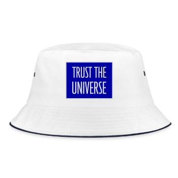 Trust The Universe Spirituell Universum Zitat Logo - Bucket Hat - Weiß/Navy - Vorne
