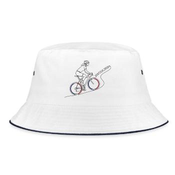 Mont Ventoux 1909m Minimalist Line Art - Bucket Hat - white/navy - Front