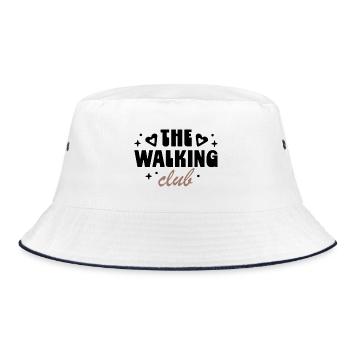 Walking Club Girl Walk Ästhetik - Bucket Hat - Weiß/Navy - Vorne