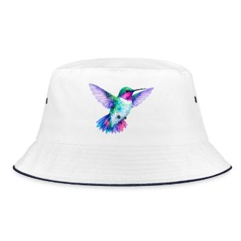 Colibri arc-en-ciel aquarelle - Bob - blanc/marine - Devant
