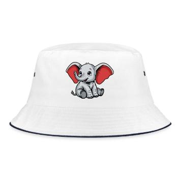 Petit Éléphant – Personnage de dessin animé joyeux - Bob - blanc/marine - Devant