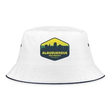 Insigne de la Skyline d’Albuquerque, Nouveau-Mexique - Bob - blanc/marine - Devant